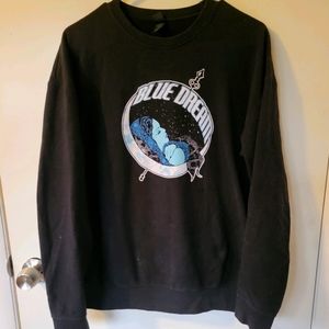 Sweatshirt Pullover Black Graphic Blue Dream